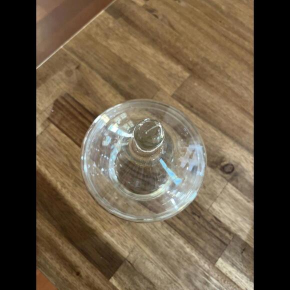 Etched Clear Glass Butterfly Lidded Apothecary Candy Dish 6” X 4.5” - Picture 3 of 8